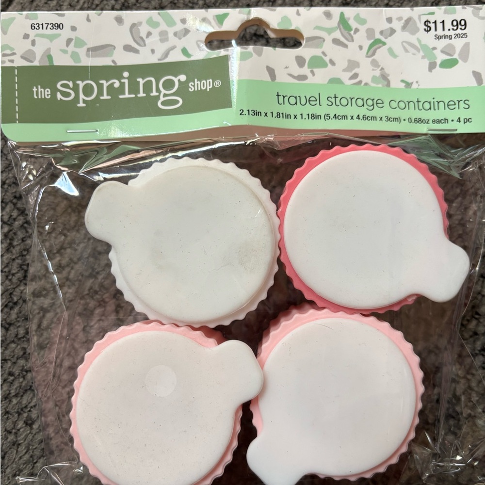 NWT Spring Shop Travel Storage Containers – 4 pc Pink Set